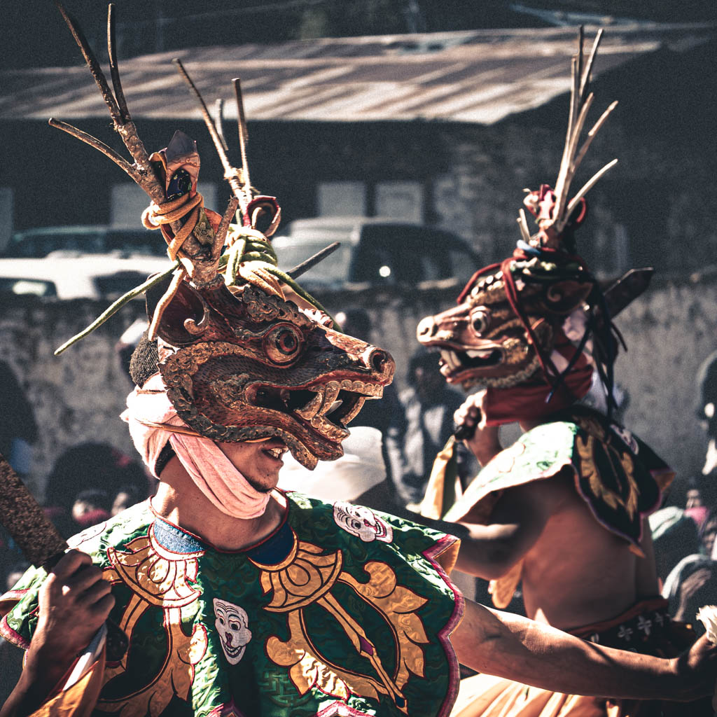 Dancers & Prayer Wheels (Jambay Lhakhang, Bhutan 2018)