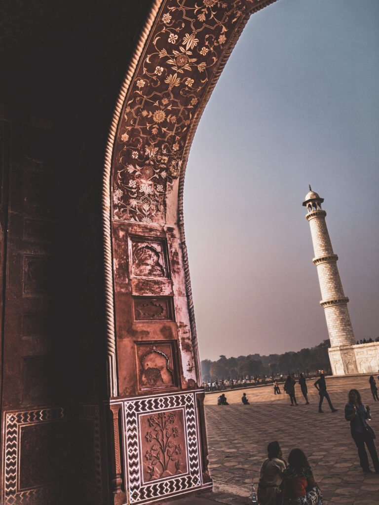 Taj Mahal complex (photo October 26, 2019): mausoleum east face from Mihman Khiman