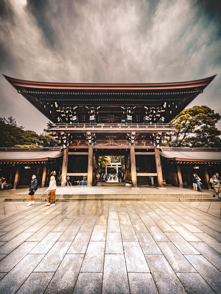 Meiji Jingu, Tokyo (April 25, 2025): view towards South Shrine Gate