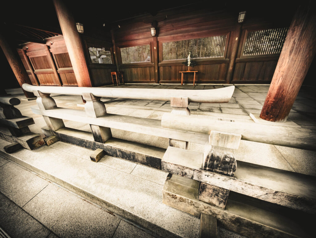 Meiji Jingu, Tokyo (April 25, 2025): shide displayed
