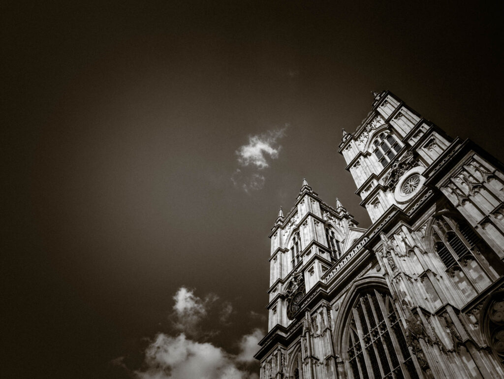Westminster Abbey (photo April 17, 2023) west facade, Nicholas Hawksmoor & John James architects, 1740's