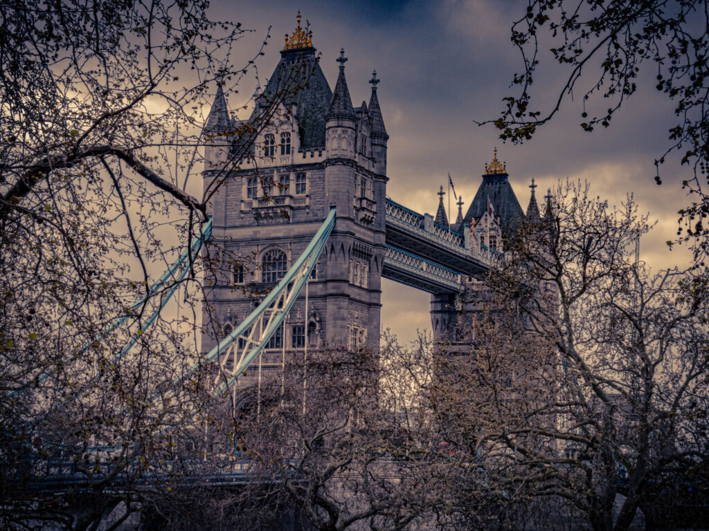 Tower Bridge (photo April 18, 2023) design Horace Jones and John Wolfe Barry with Henry Marc Brunel, 1894, from the Tower of London