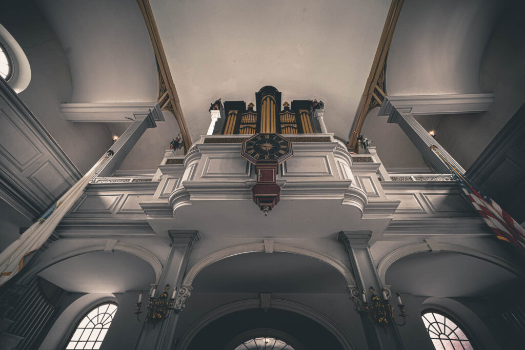 Old North Church (Christ Church in the City of Boston) (b. 1723, photo August 21, 2025) organ by Thomas Johnston 1759.
