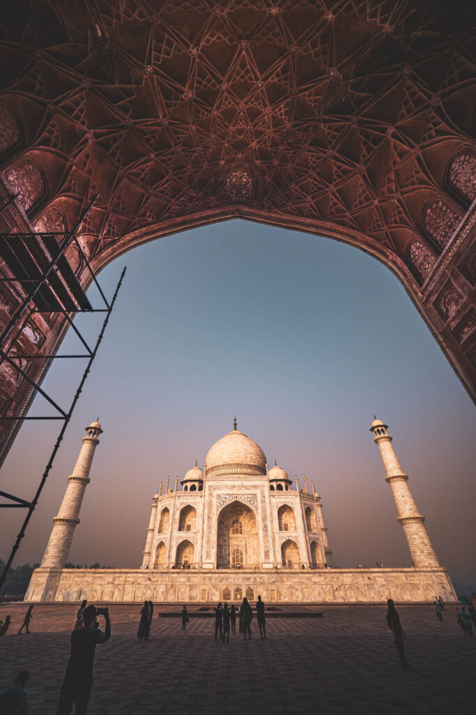 Taj Mahal complex (photo October 26, 2019): mausoleum east face from Mihman Khiman
