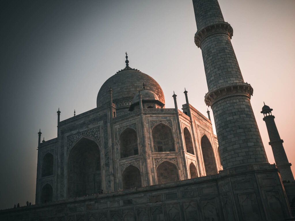 Taj Mahal (photo October 26, 2019): mausoleum south face from charbaghTaj Mahal (photo October 26, 2019): mausoleum north & east faces