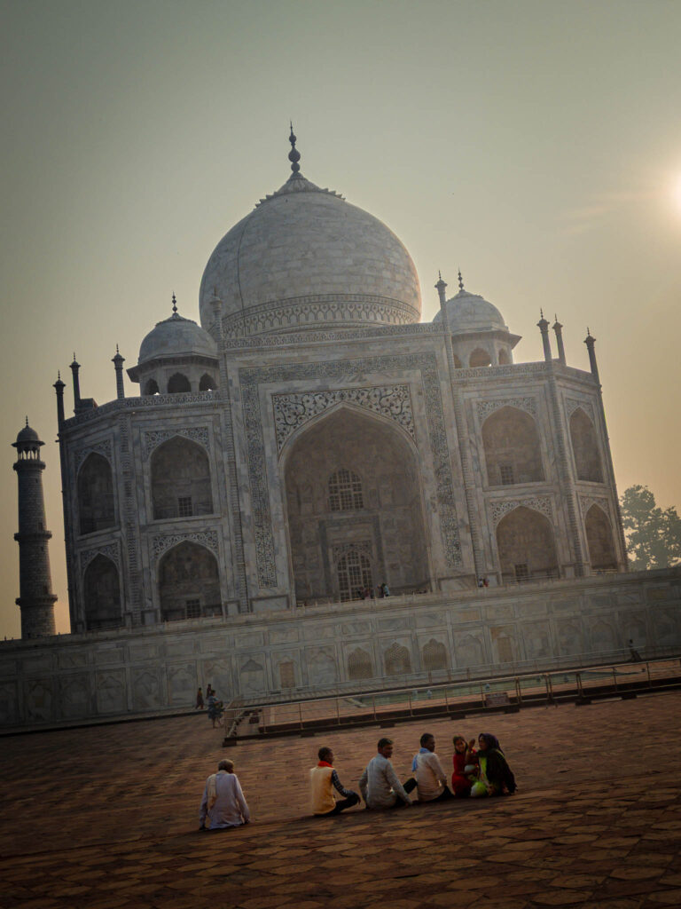 Taj Mahal (photo October 26, 2019): mausoleum east face from Kali Mosque forecourt
