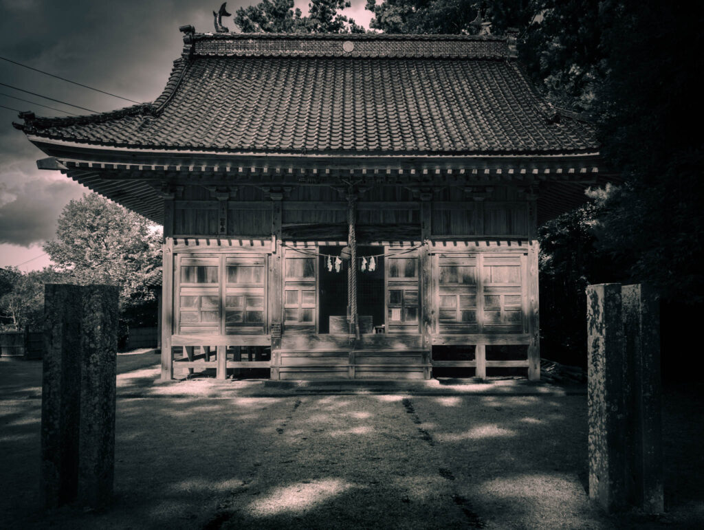 Daizen Shrine, Takeda, Sado Island, (photo Nov. 6, 2025): haiden (oratory).