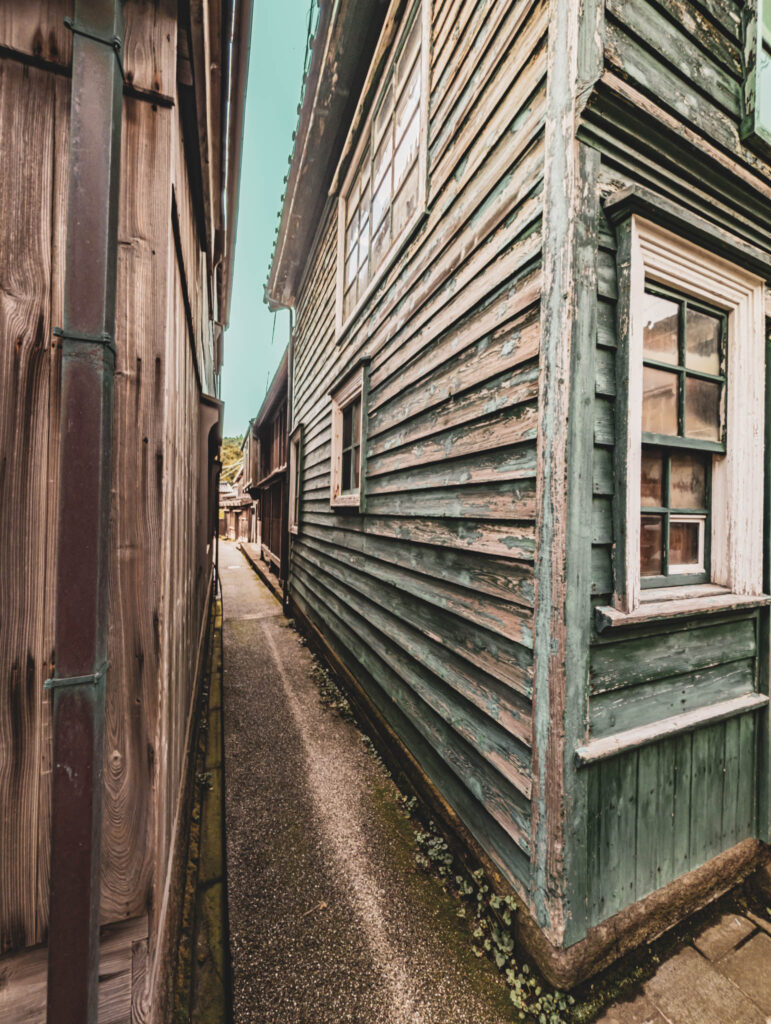 Shukunegi, Sado Island (photo November 6, 2025): Meiji-era post office, right.