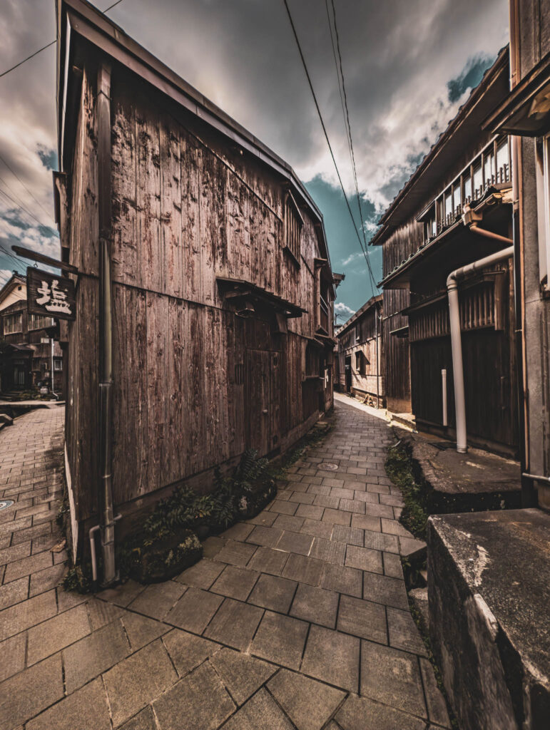 Shukunegi, Sado Island (photo November 6, 2025): "Triangle House" salt merchant's residence.