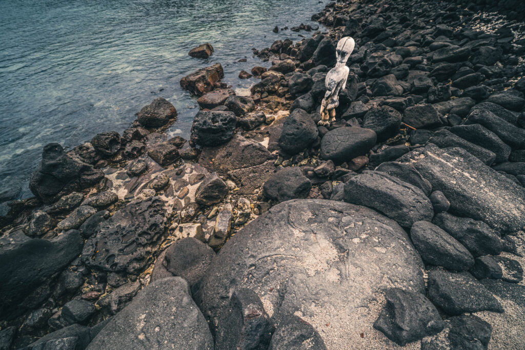 Puʻuhonua o Hōnaunau National Historical Park, Hōnaunau, Hawai'i (photo August 21, 2021): kiʻi (deity statue, recreated 2004).