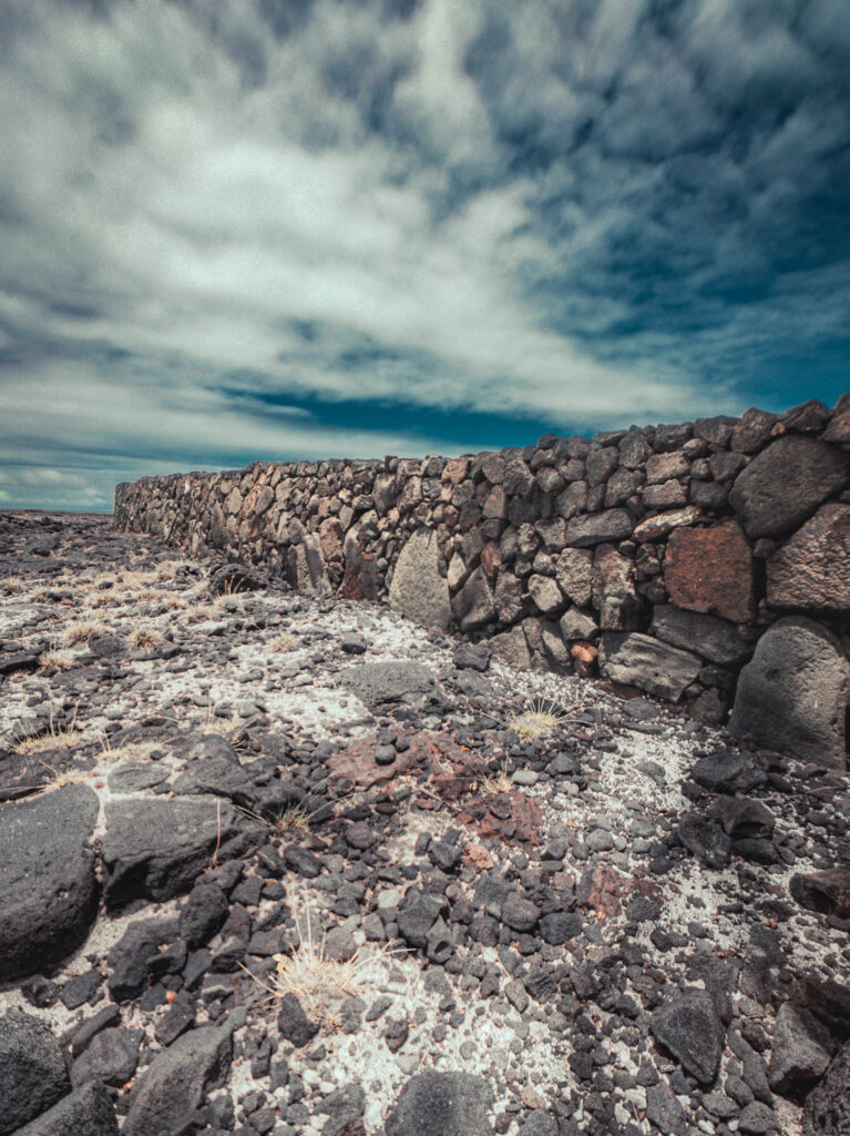 Puʻuhonua o Hōnaunau National Historical Park, Hōnaunau, Hawai'i (photo August 21, 2021): ʻĀleʻaleʻa heiau (māpele-style temple platform, burial site, and hula-viewing platform, oriented towards rising of star Arcturus).