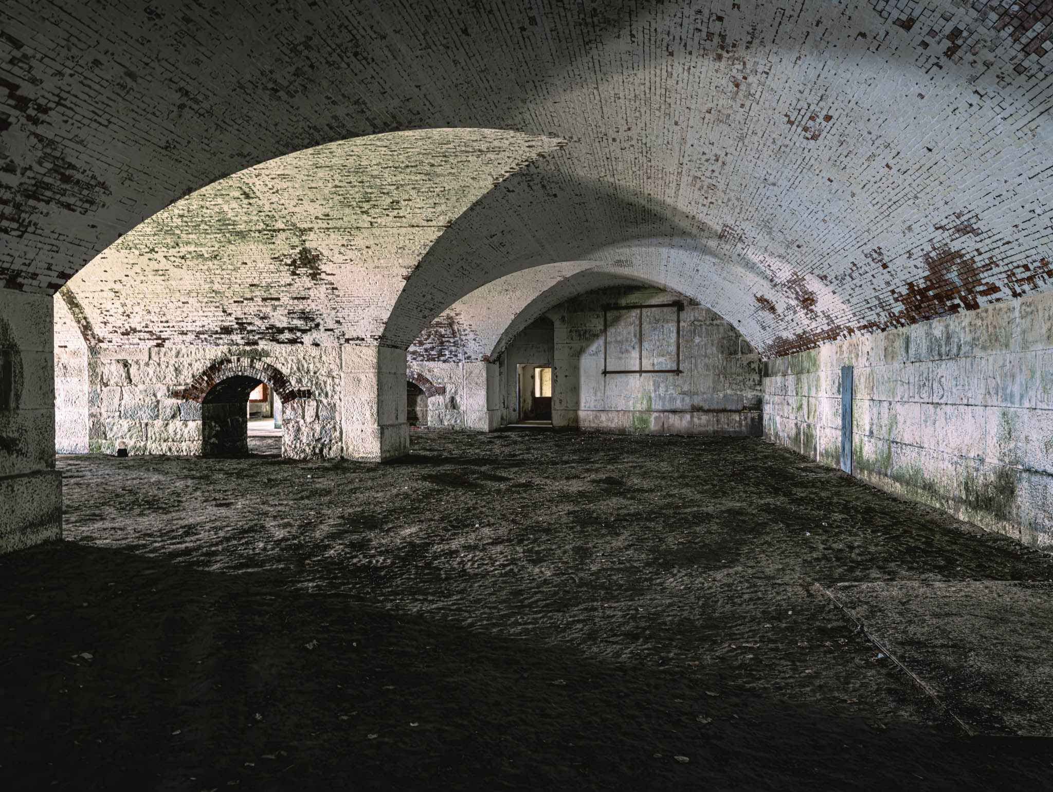 Fort Warren, Georges Island (photo June 19, 2026) Bastion A "Dark Arches" casemated battery for 15-inch Rodman guns, 1870s.