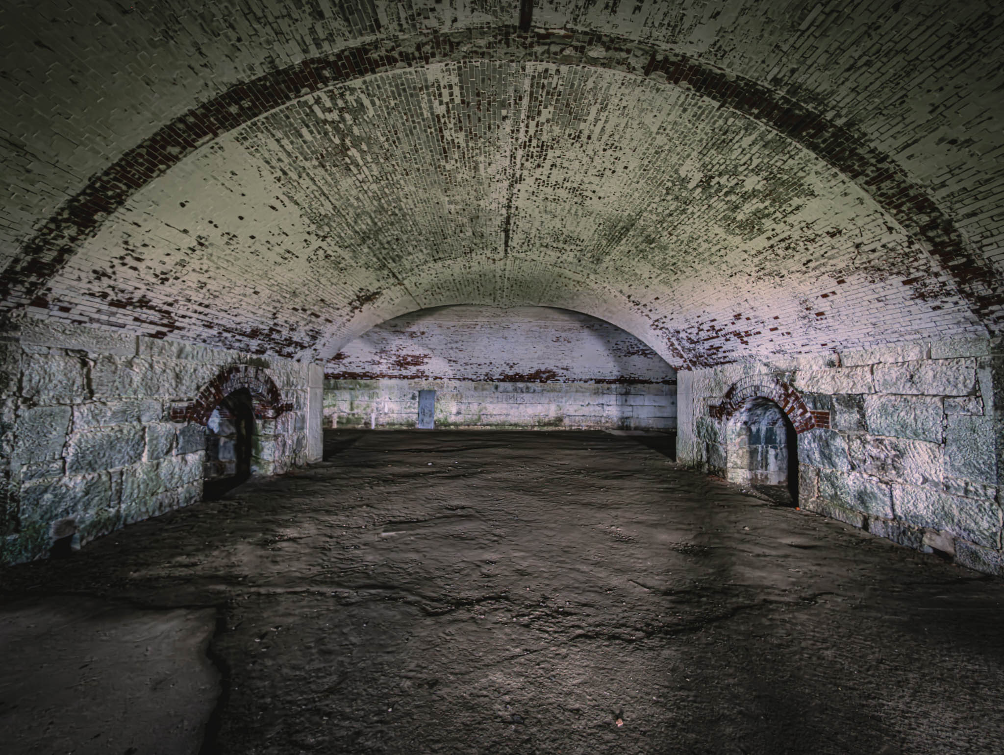 Fort Warren, Georges Island (photo June 19, 2026) Bastion A "Dark Arches" casemated battery for 15-inch Rodman guns, 1870s.