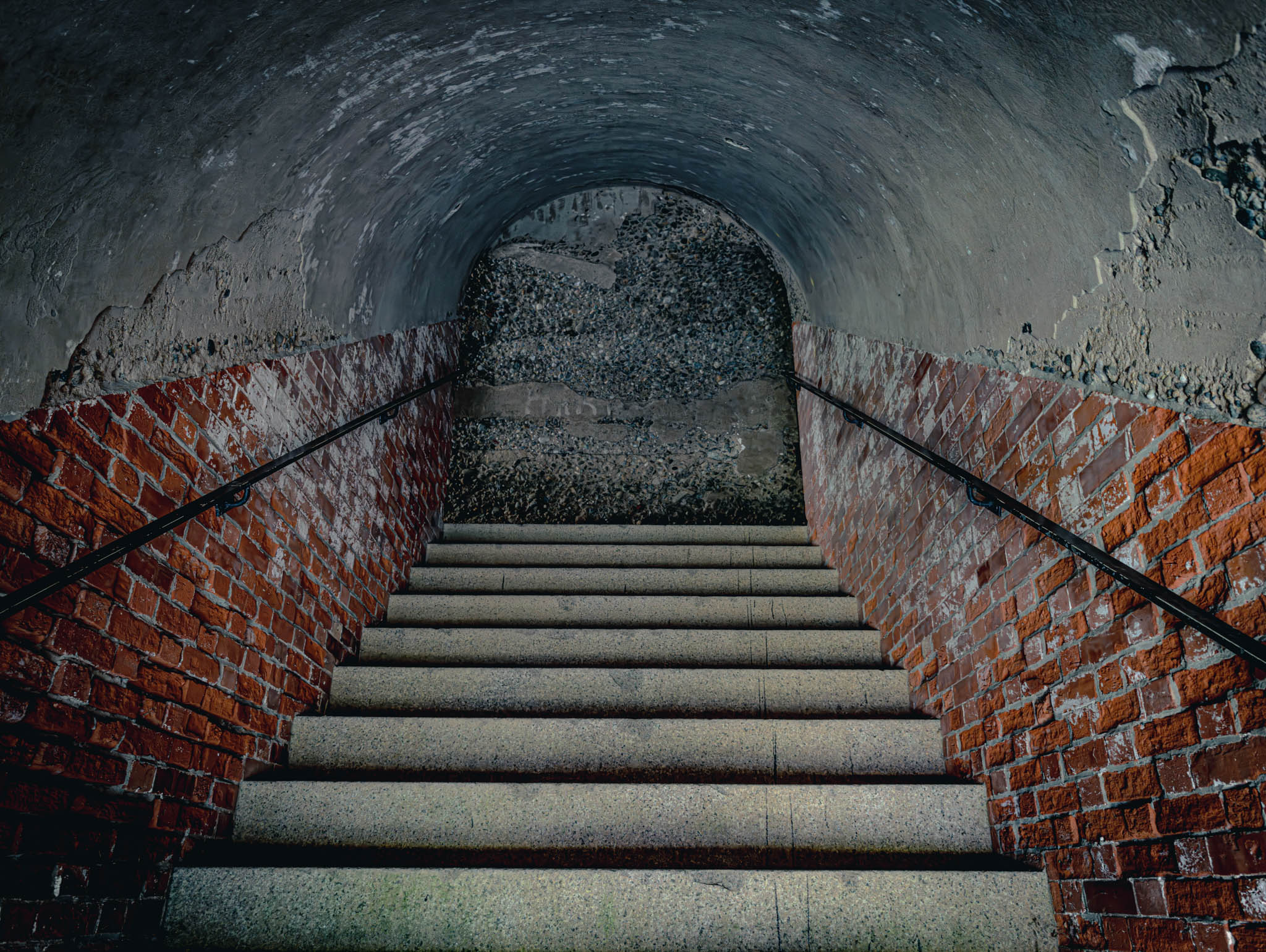 Fort Warren, Georges Island (photo June 19, 2026) Bastion A staircase to terreplein,1850s.