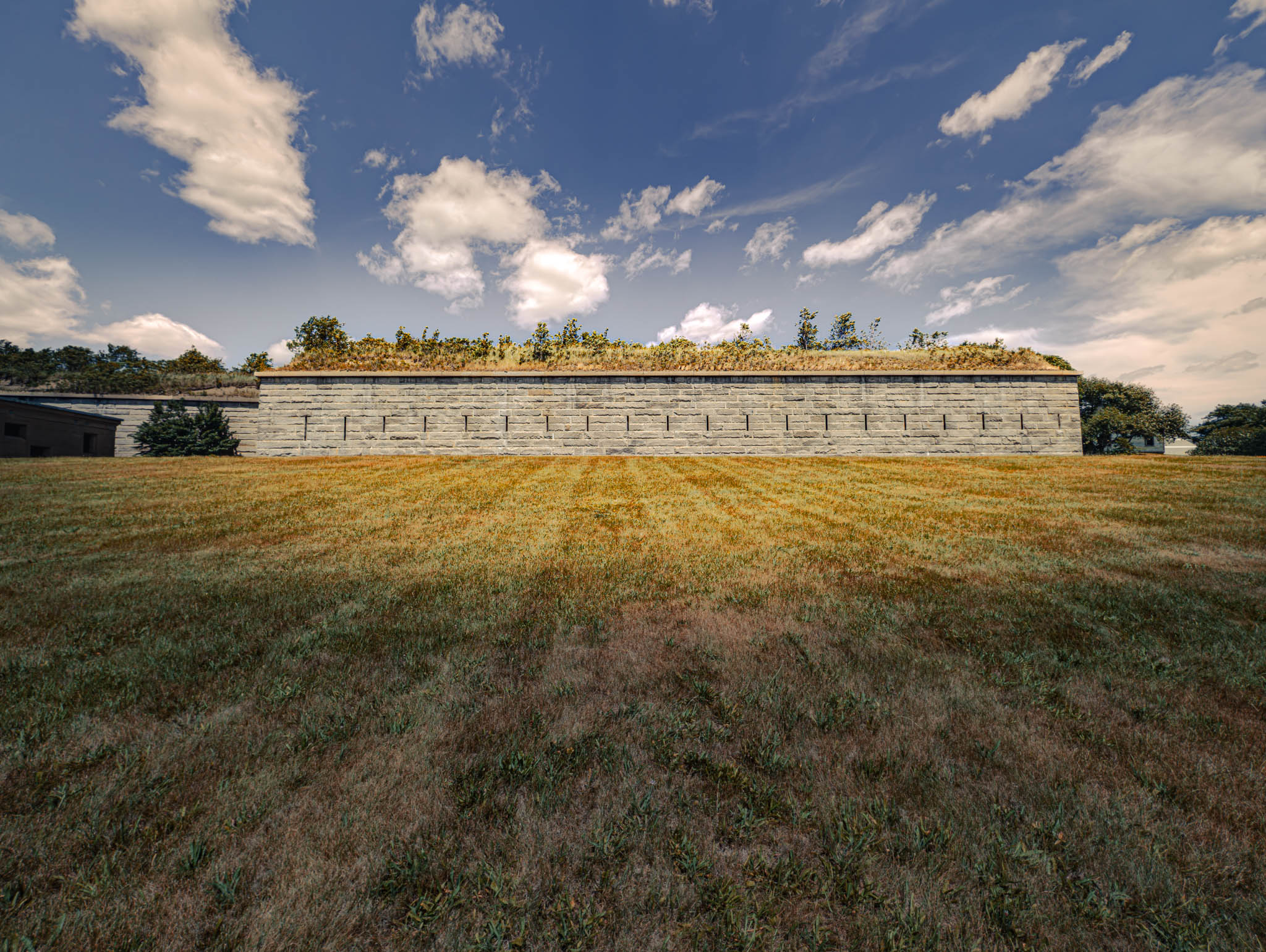 Fort Warren, Georges Island (photo June 19, 2026) exterior view of scarp gallery (Civil War era), Bastion E.
