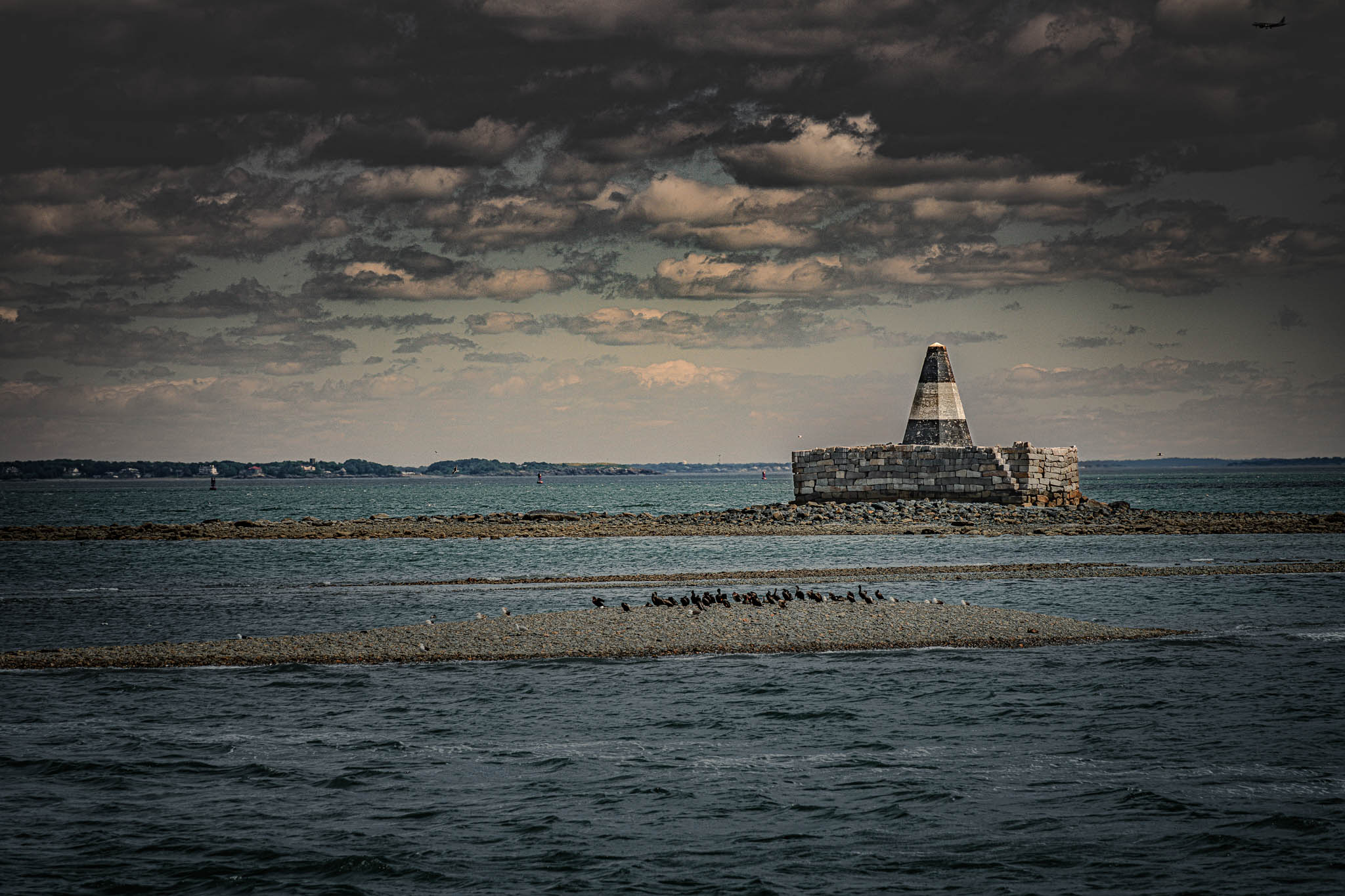 Boston Harbor (photo June 19, 2026): Nixes Mate, submerged island with day marker b. 1805.