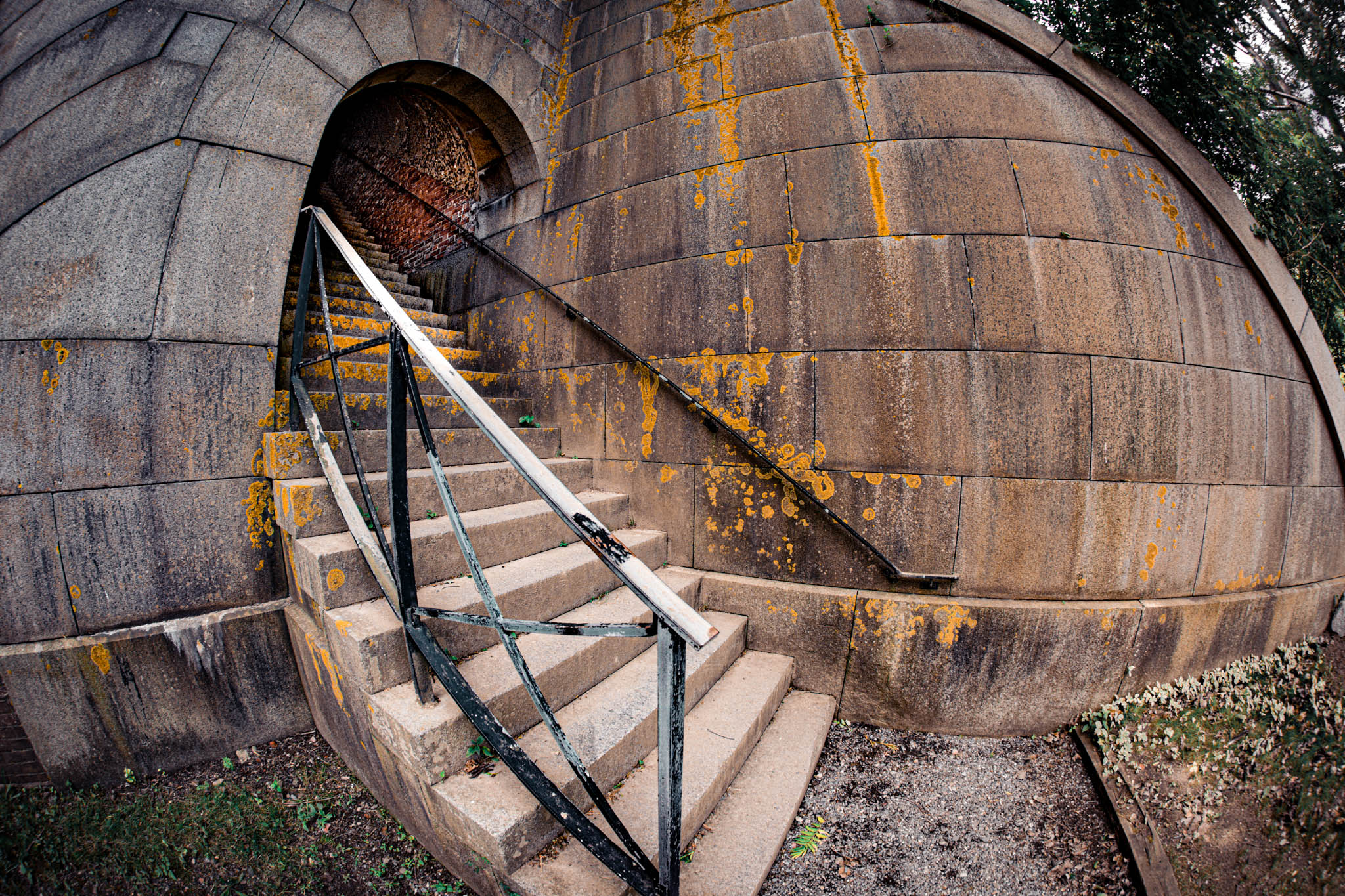 Fort Warren, Georges Island (photo June 19, 2026) Bastion A staircase to terreplein,1850s.
