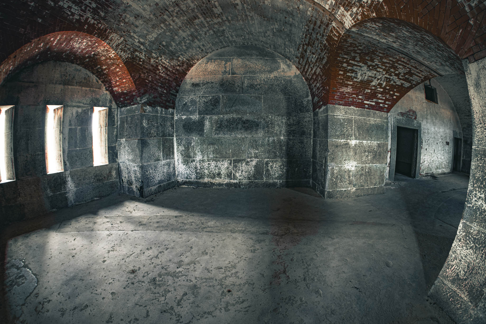 Fort Warren, Georges Island (photo June 19, 2026) Bastion A "Dark Arches" casemated battery for 15-inch Rodman guns, 1870s.