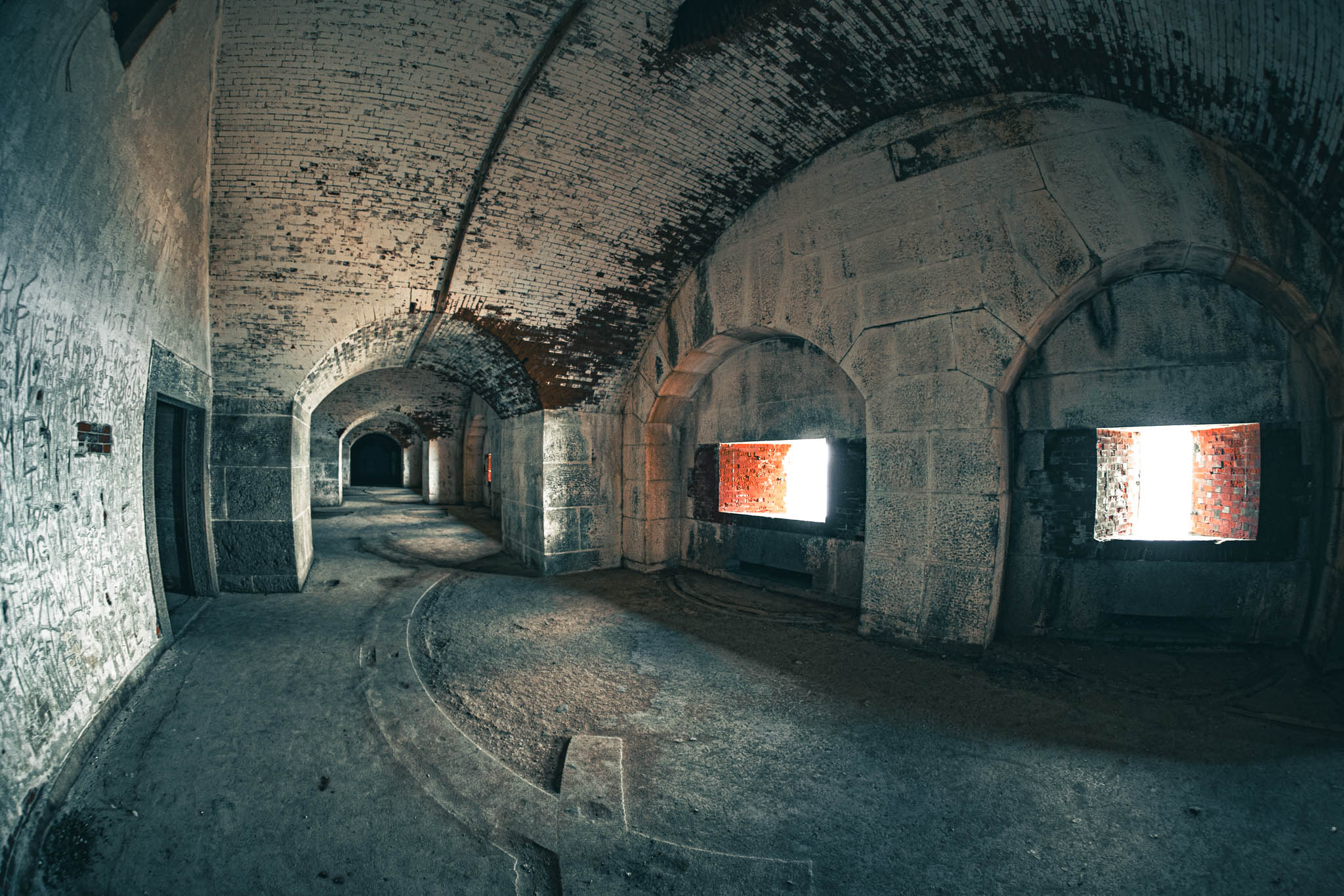 Fort Warren, Georges Island (photo June 19, 2026) Bastion A "Dark Arches" casemated battery for 15-inch Rodman guns, 1870s.