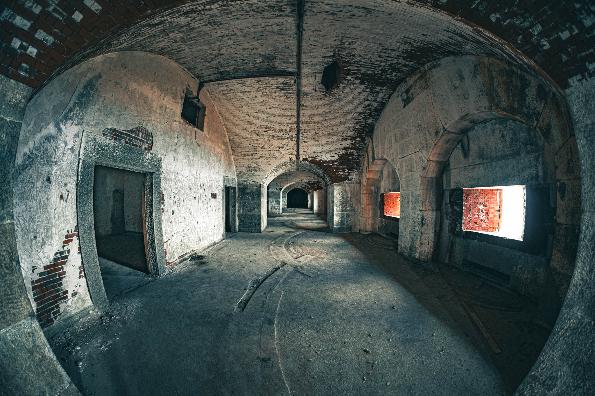 Fort Warren, Georges Island (photo June 19, 2026) Bastion A "Dark Arches" casemated battery for 15-inch Rodman guns, 1870s.