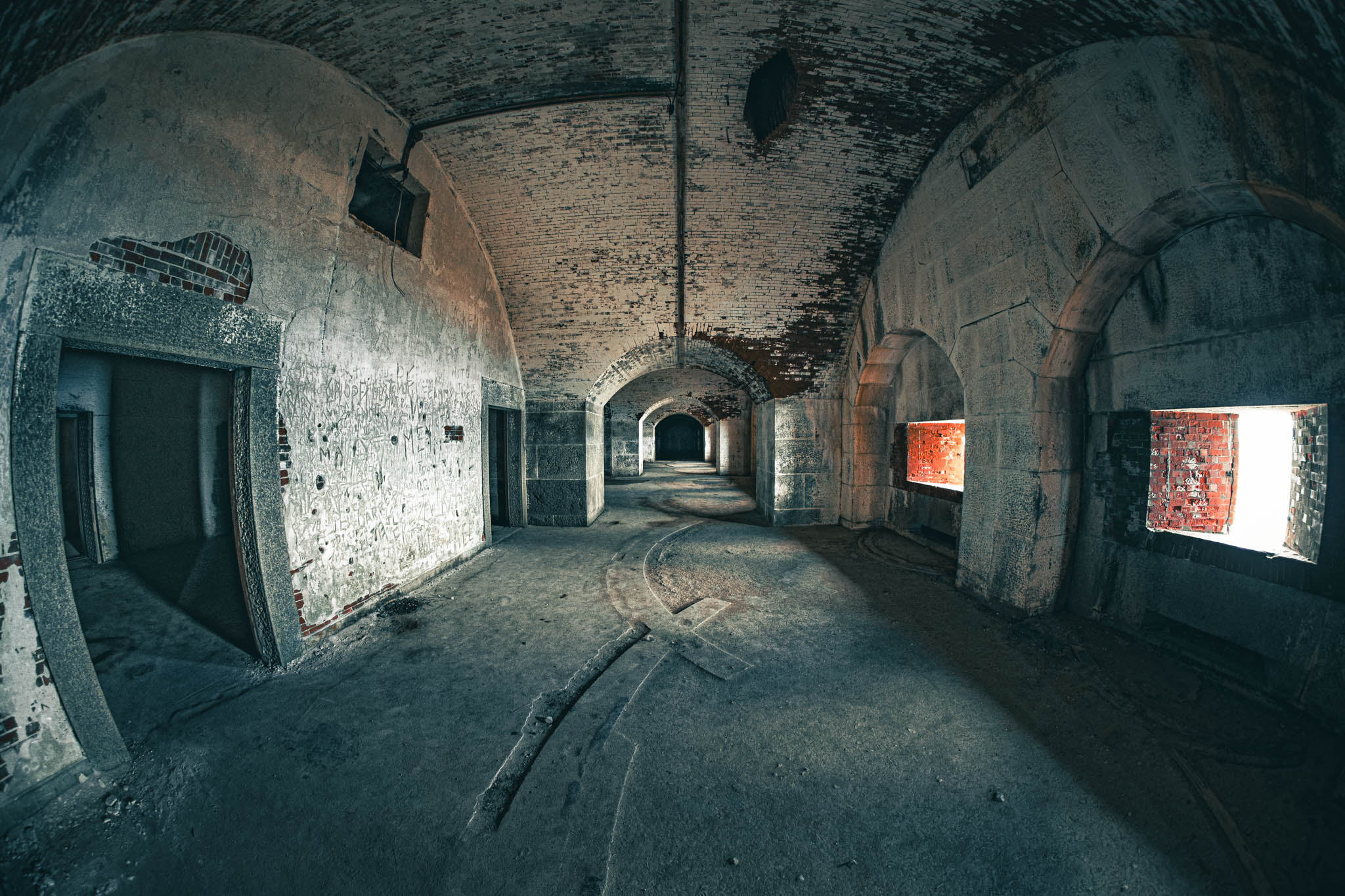 Fort Warren, Georges Island (photo June 19, 2026) Bastion A "Dark Arches" casemated battery for 15-inch Rodman guns, 1870s.