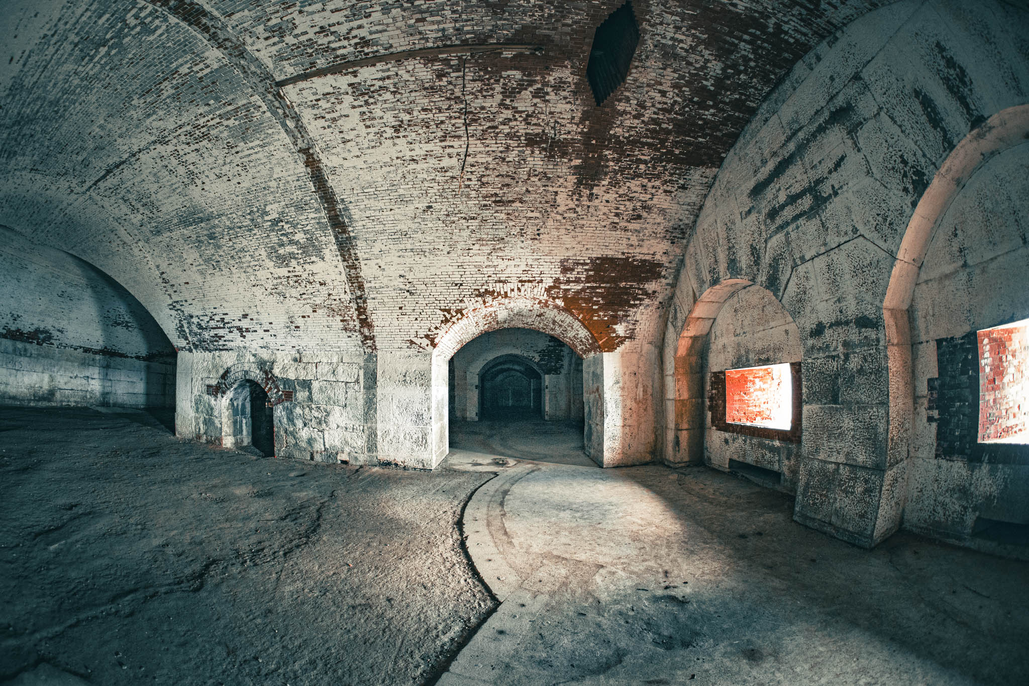 Fort Warren, Georges Island (photo June 19, 2026) Bastion A "Dark Arches" casemated battery for 15-inch Rodman guns, 1870s.