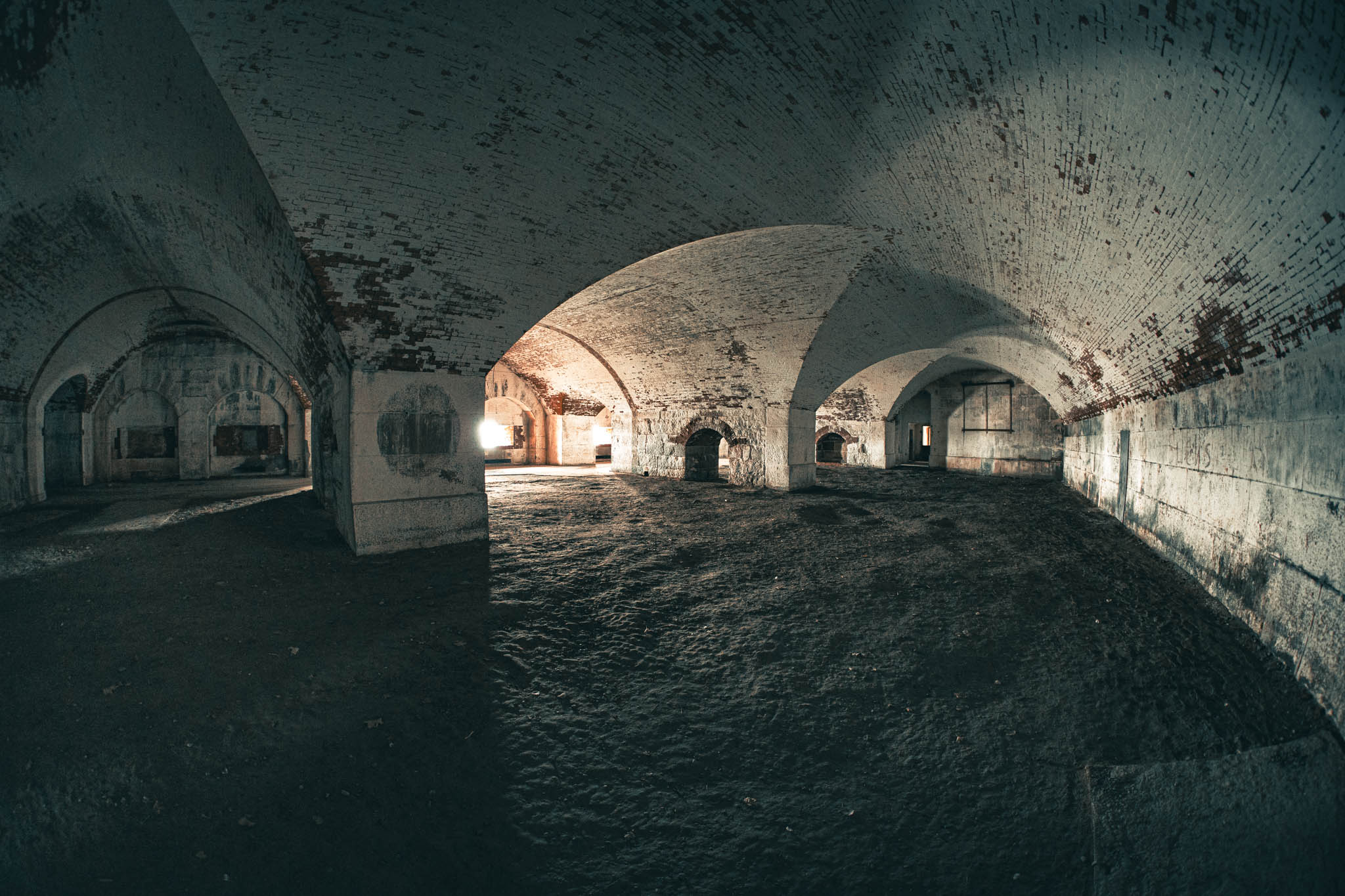 Fort Warren, Georges Island (photo June 19, 2026) Bastion A "Dark Arches" casemated battery for 15-inch Rodman guns, 1870s.