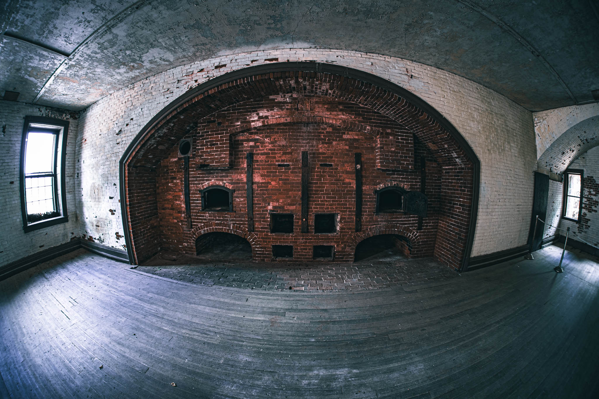 Fort Warren, Georges Island (photo June 19, 2026) mess kitchen with oven, Bastion C, 1850s.