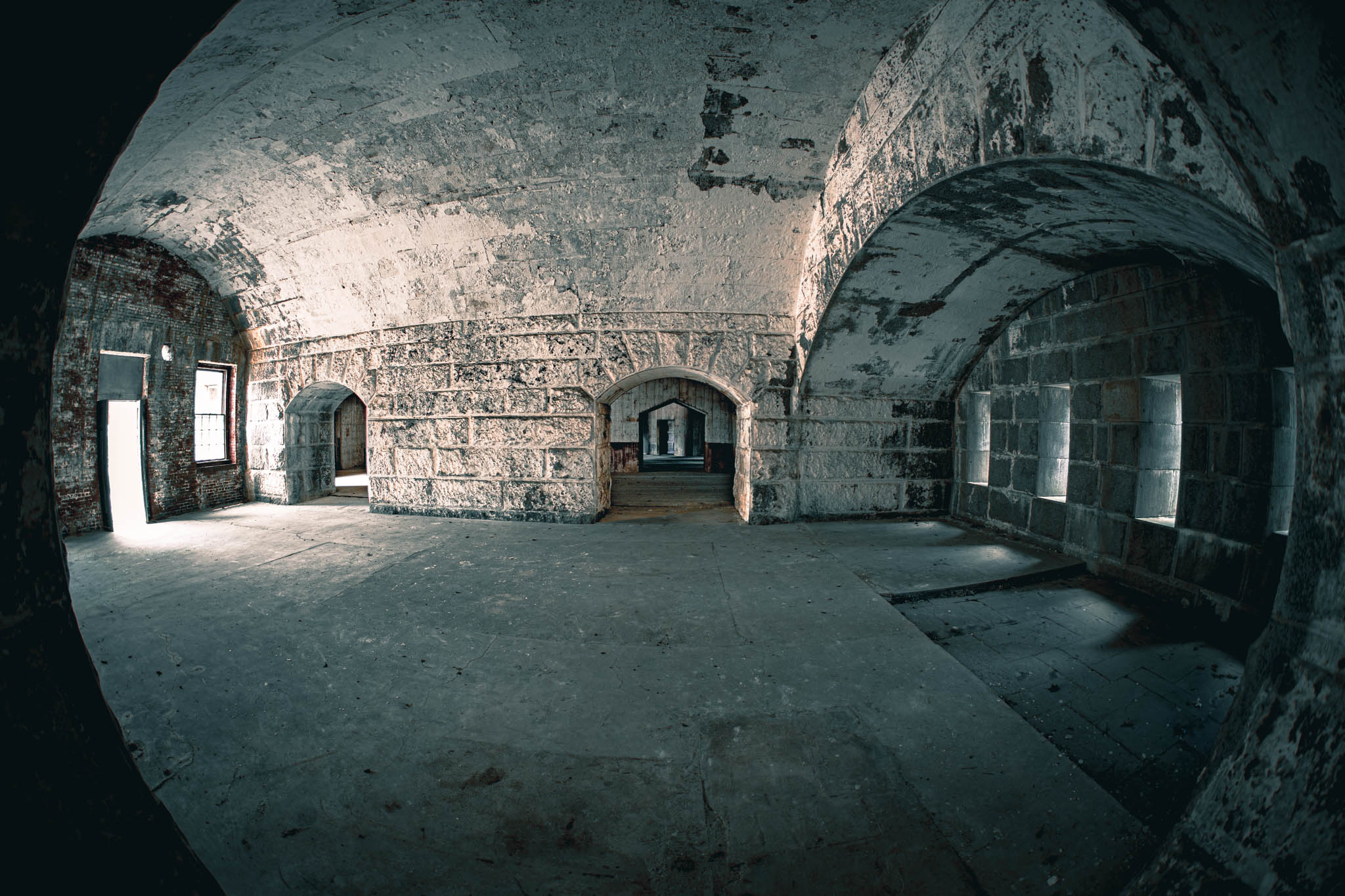 Fort Warren, Georges Island (photo June 19, 2026) Bastion C casemates, 1850s.