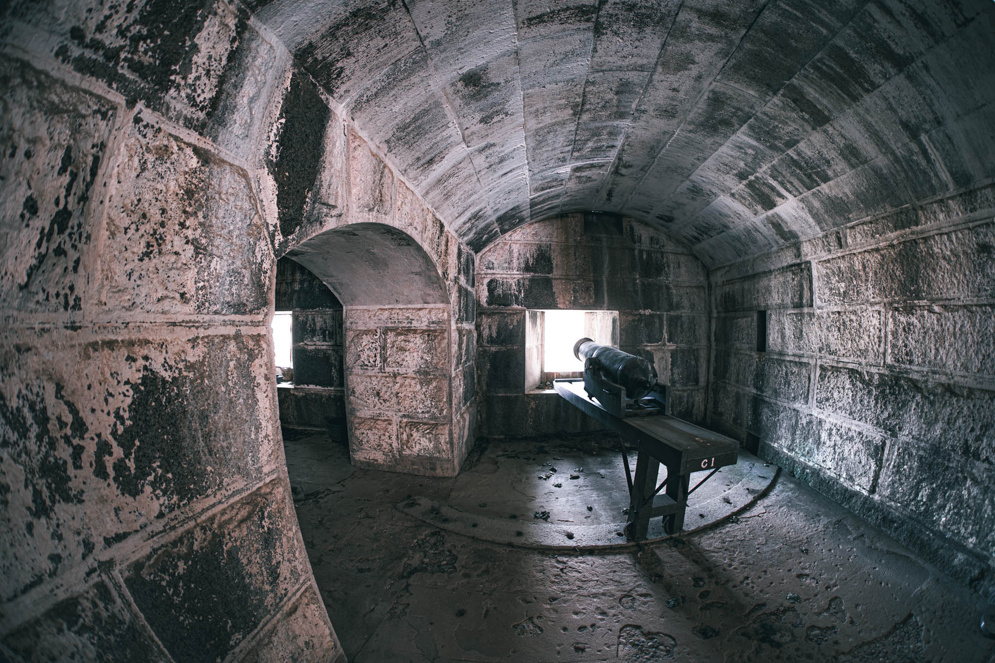 Fort Warren, Georges Island (photo June 19, 2026) Bastion C enceinte battery, 1850s.