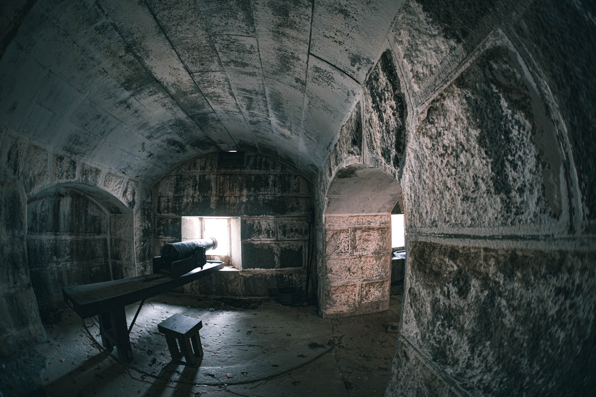 Fort Warren, Georges Island (photo June 19, 2026) Bastion C enceinte battery, 1850s.