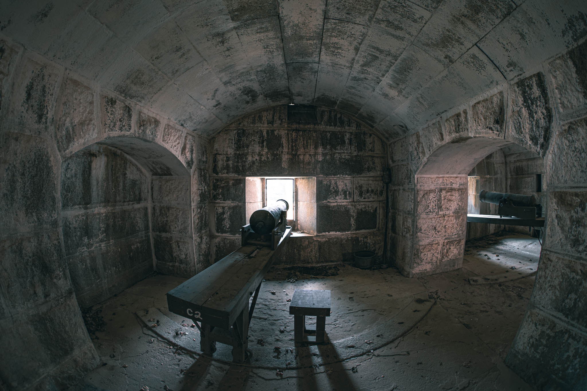 Fort Warren, Georges Island (photo June 19, 2026) Bastion C enceinte battery, 1850s.