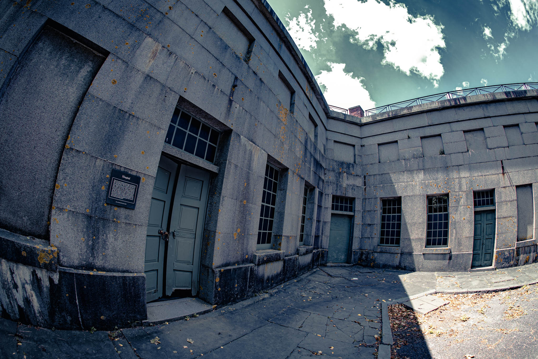 Fort Warren, Georges Island (photo June 19, 2026) Bastion D hospital courtyard, 1860s.