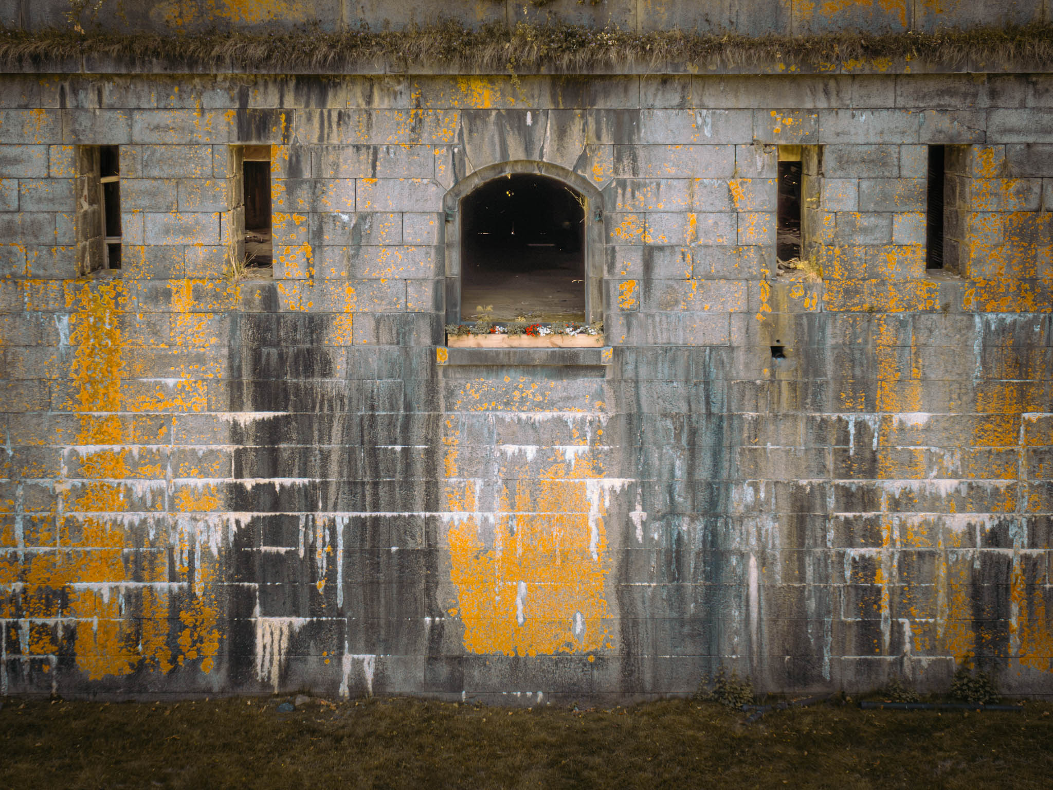 Fort Warren, Georges Island (photo June 19, 2026) Front II enceinte facing dry moat, 1850s.