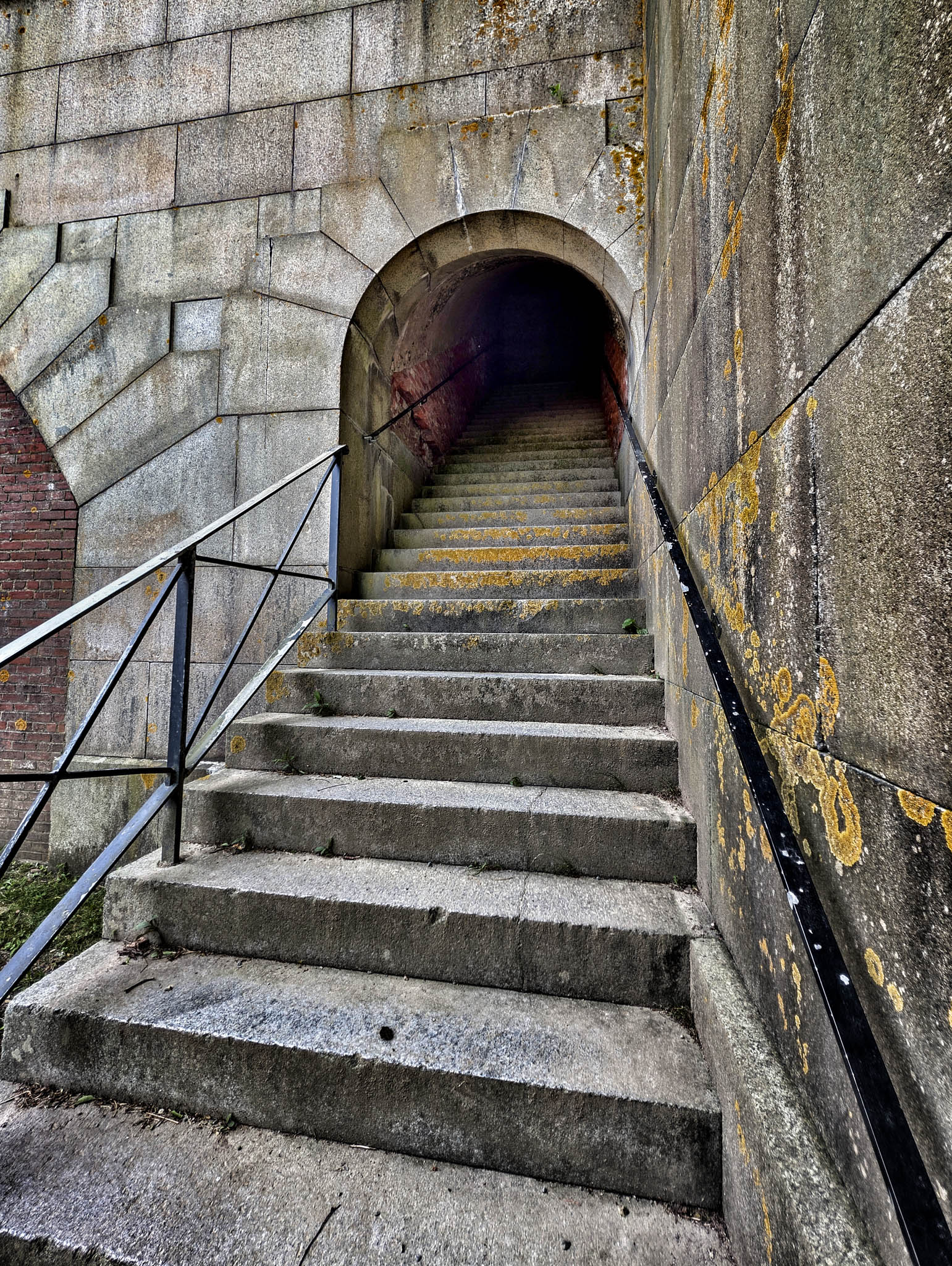 Fort Warren, Georges Island (photo June 19, 2026) Bastion A staircase to terreplein,1850s.