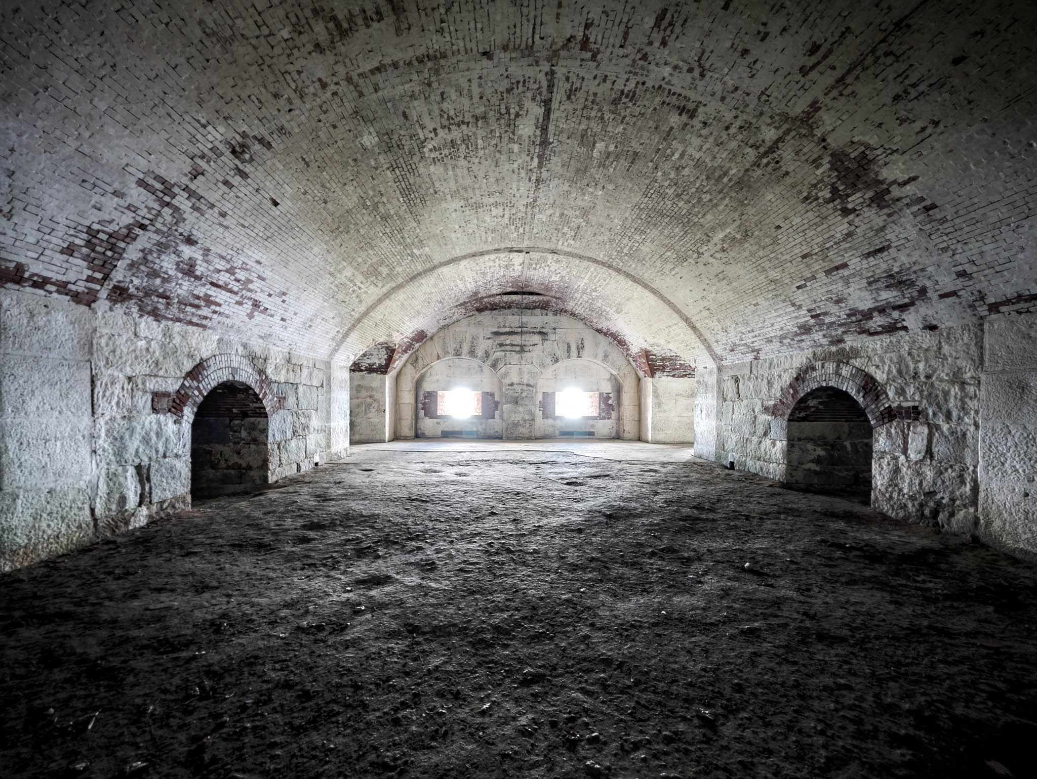 Fort Warren, Georges Island (photo June 19, 2026) Bastion A "Dark Arches" casemated battery for 15-inch Rodman guns, 1870s.