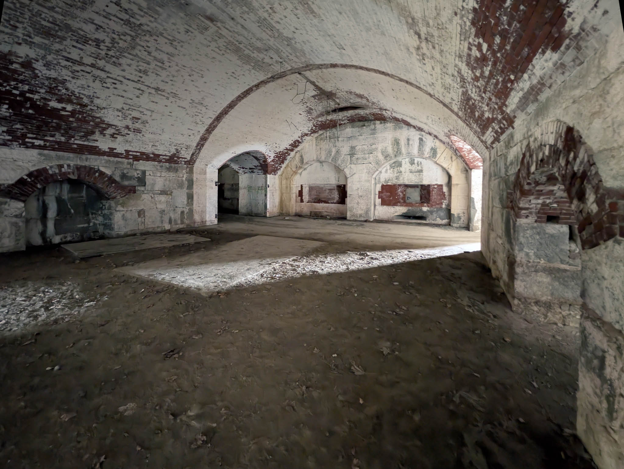 Fort Warren, Georges Island (photo June 19, 2026) Bastion A "Dark Arches" casemated battery for 15-inch Rodman guns, 1870s.