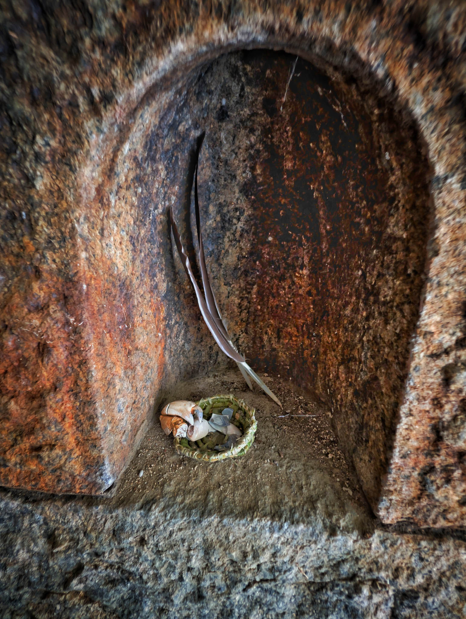 Fort Warren, Georges Island (photo June 19, 2026) niche with artifacts, post-Civil War magazine, coverface at Bastion B.