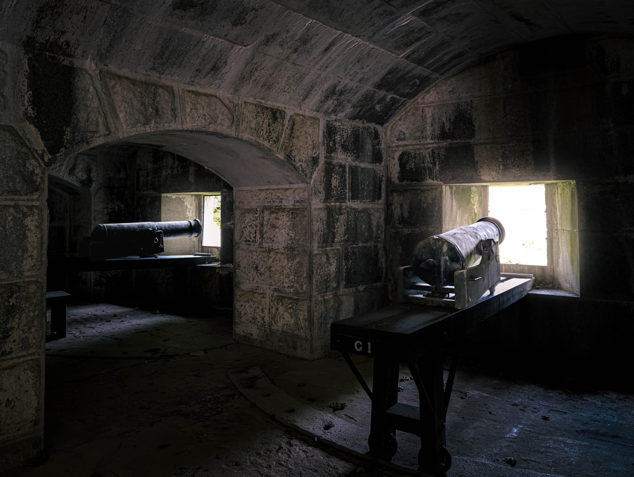 Fort Warren, Georges Island (photo June 19, 2026) Bastion C enceinte battery, 1850s.