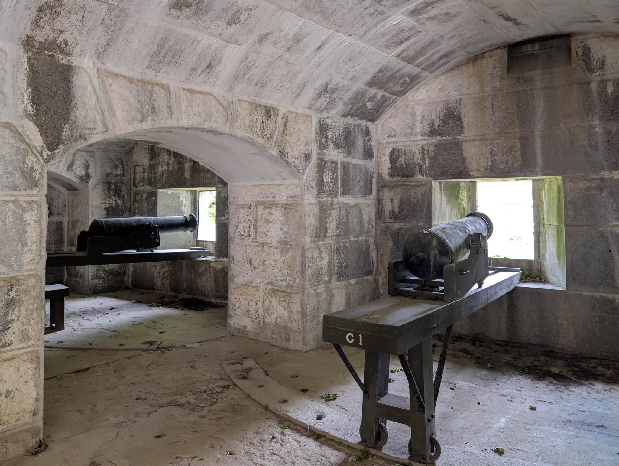 Fort Warren, Georges Island (photo June 19, 2026) Bastion C enceinte battery, 1850s.