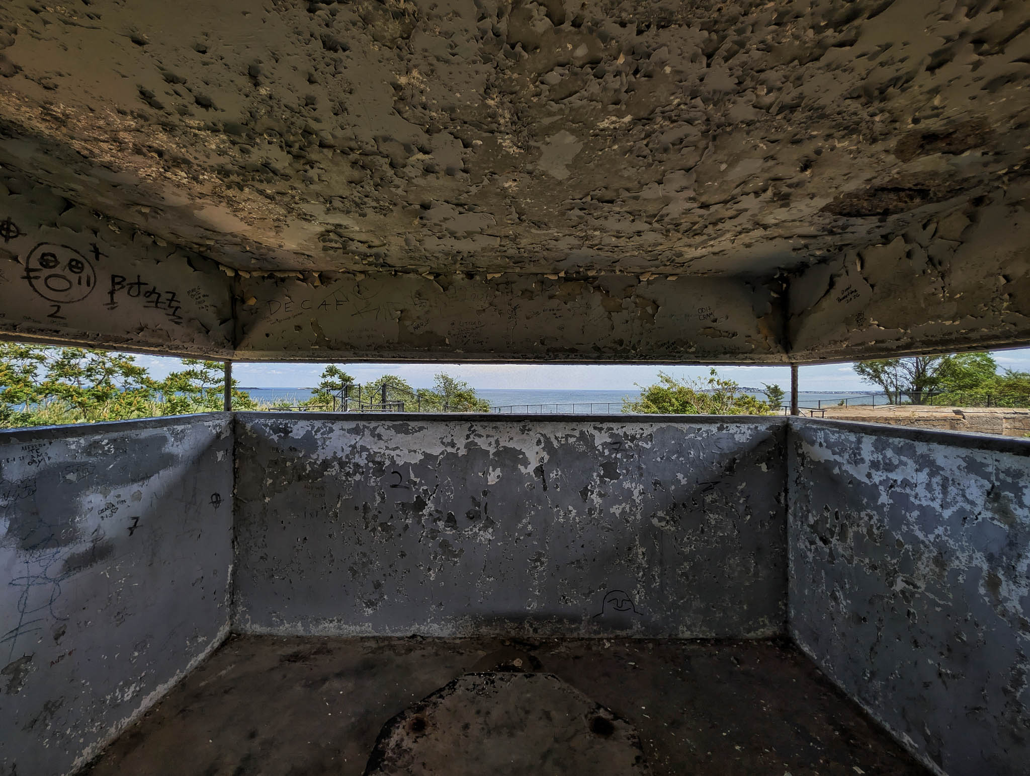 Fort Warren, Georges Island (photo June 19, 2026) 20th C. ranging tower overlooking Bastion B Battery Plunkett and Battery Adams.