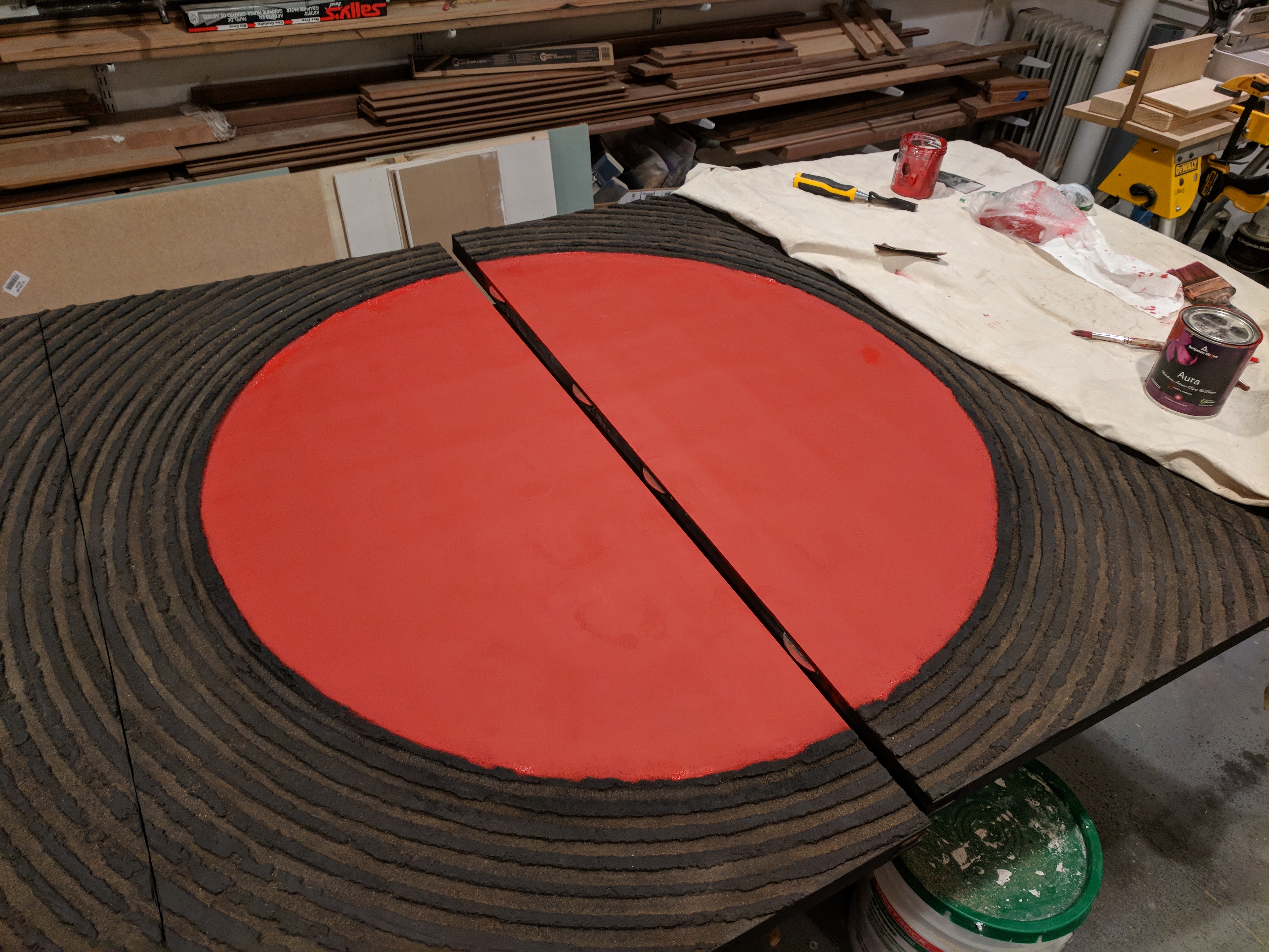 Circle painted red